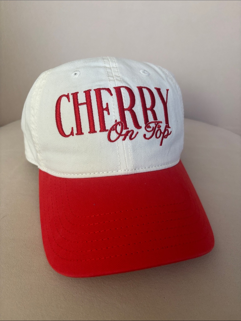 aerie White & Red "CHERRY On Top" hat